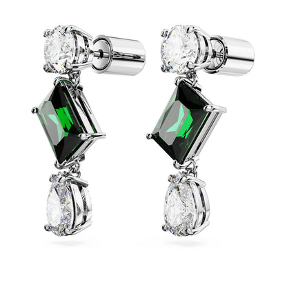 Pendientes Mesmera, Tallas mixtas, Verdes, Baño de rodio