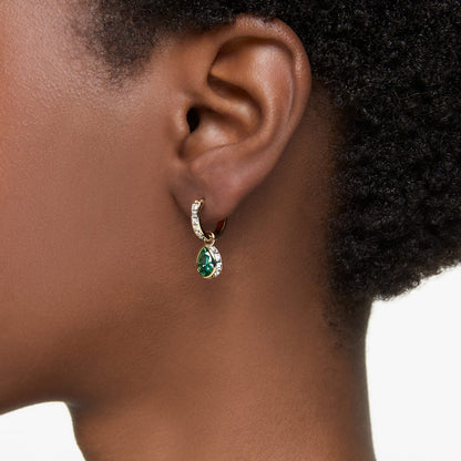 Pendientes Chroma, Talla pera, Verdes, Baño tono oro