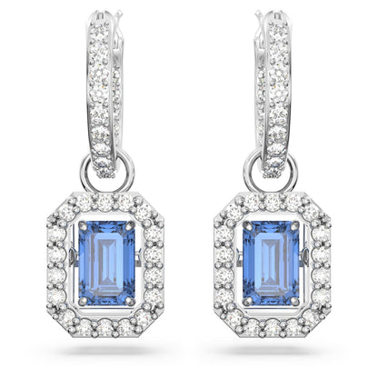 Pendientes Una Talla octogonal, Azules, Baño de rodio