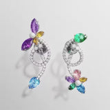 Pendientes de gota con adorno para pendientes Ariana Grande x Swarovski Tallas mixtas, Libélula, flor, Multicolor, Baño de rodio