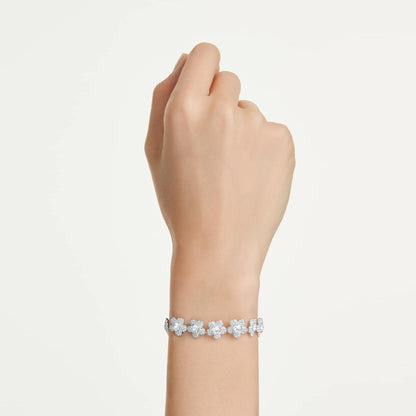 Pulsera Ariana Grande x Swarovski Talla redonda, Flor, Blanca, Baño de rodio