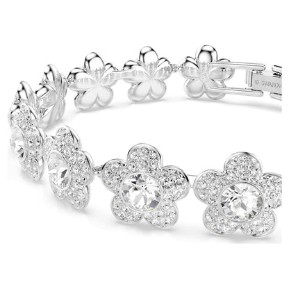 Pulsera Ariana Grande x Swarovski Talla redonda, Flor, Blanca, Baño de rodio