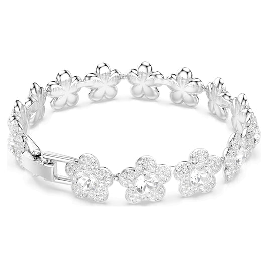 Pulsera Ariana Grande x Swarovski Talla redonda, Flor, Blanca, Baño de rodio