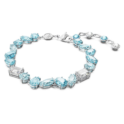Pulsera Gema, Tallas mixtas, Azul, Baño de rodio