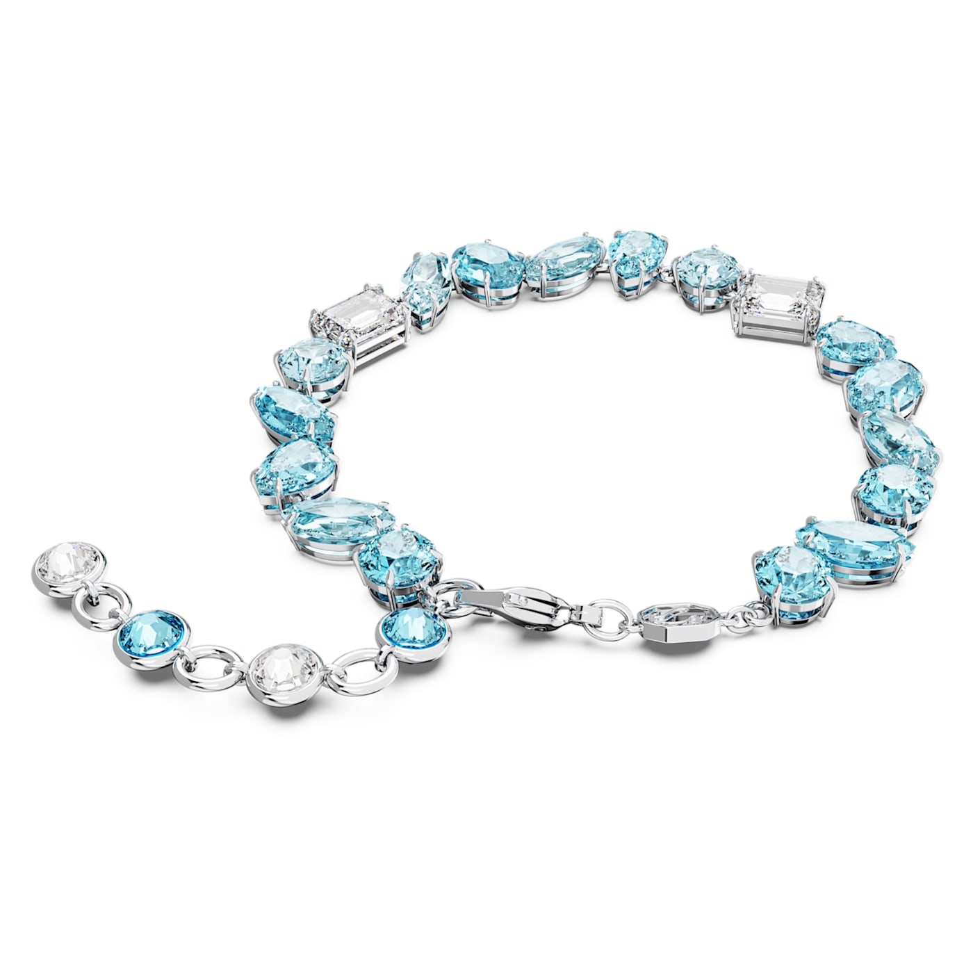 Pulsera Gema, Tallas mixtas, Azul, Baño de rodio