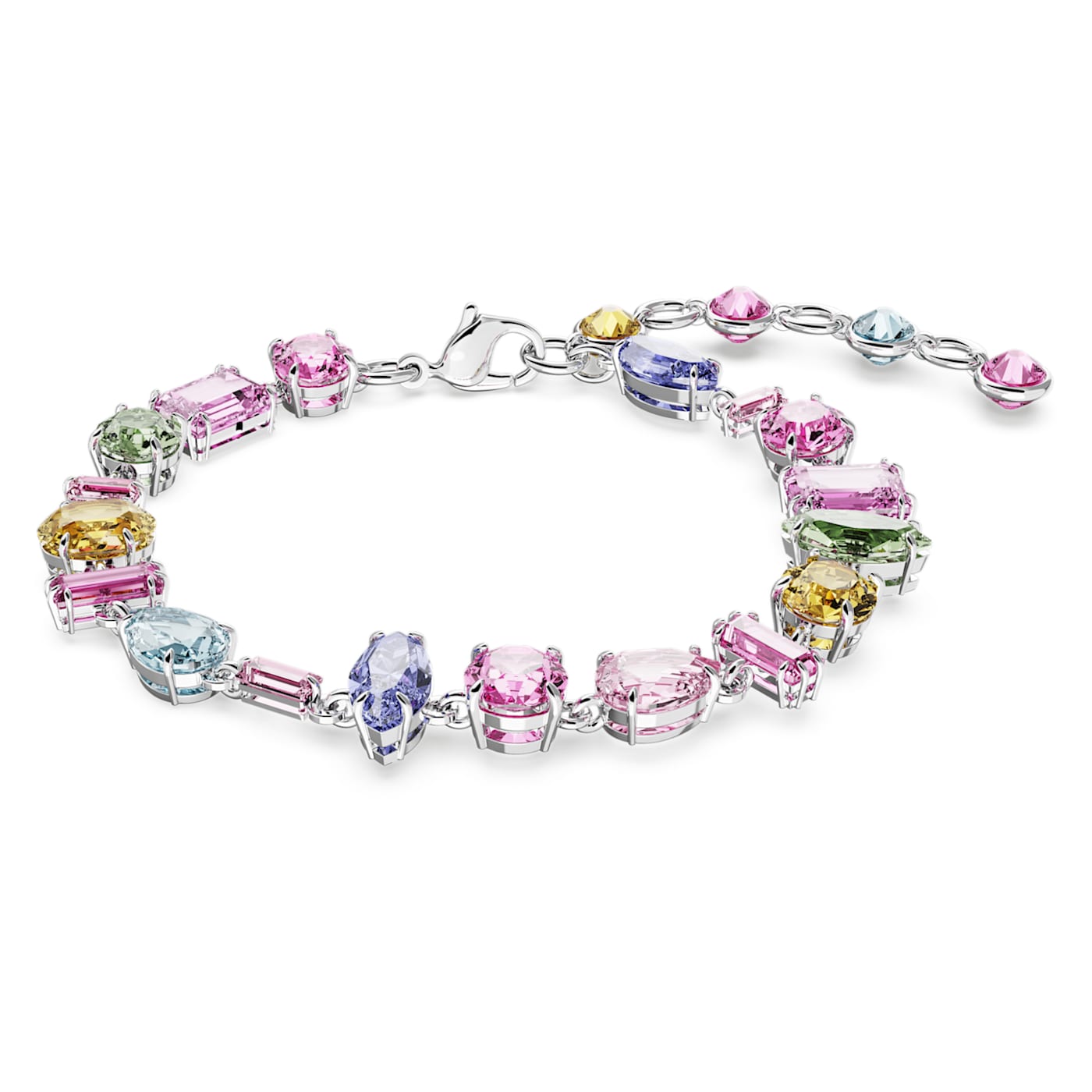 Pulsera Gema, Tallas mixtas, Multicolor, Baño de rodio