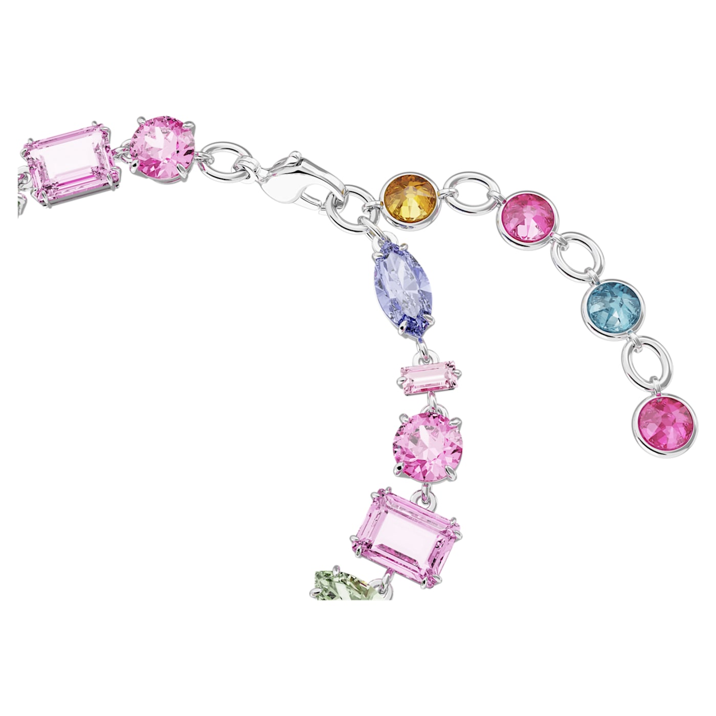 Pulsera Gema, Tallas mixtas, Multicolor, Baño de rodio