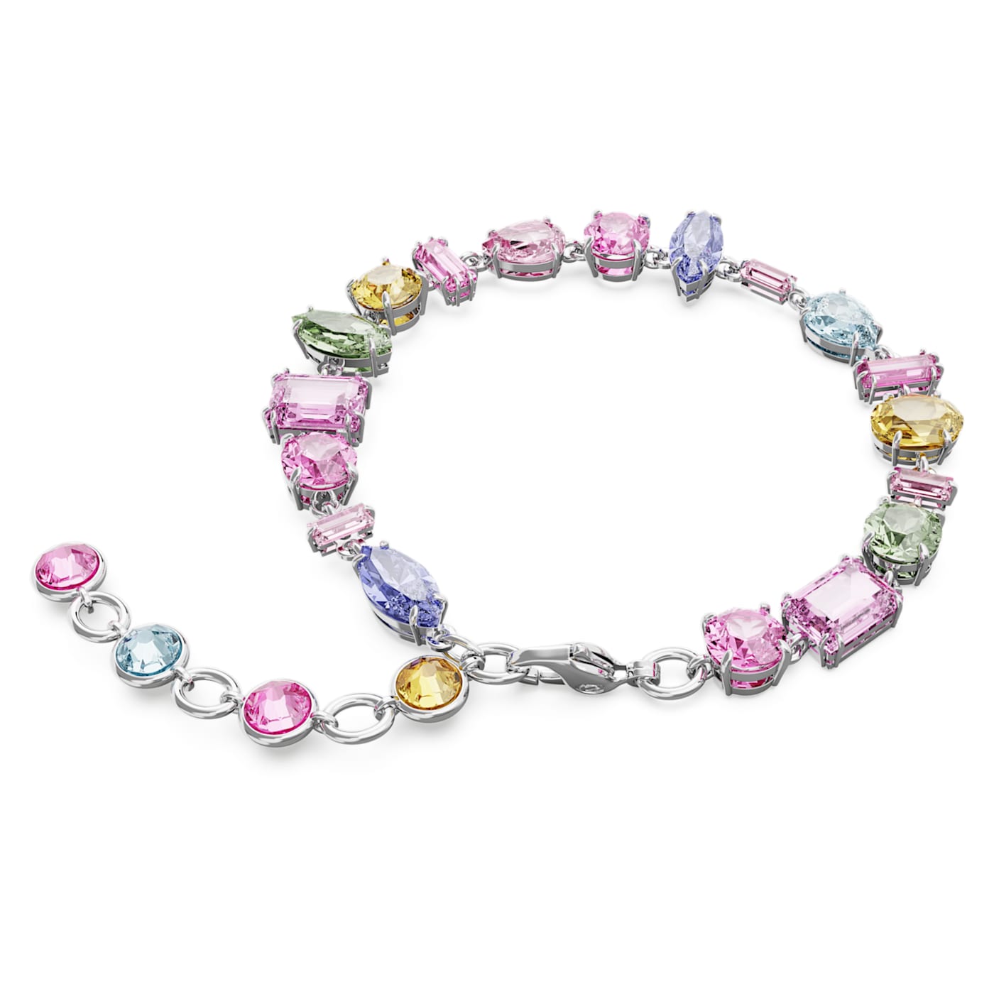 Pulsera Gema, Tallas mixtas, Multicolor, Baño de rodio
