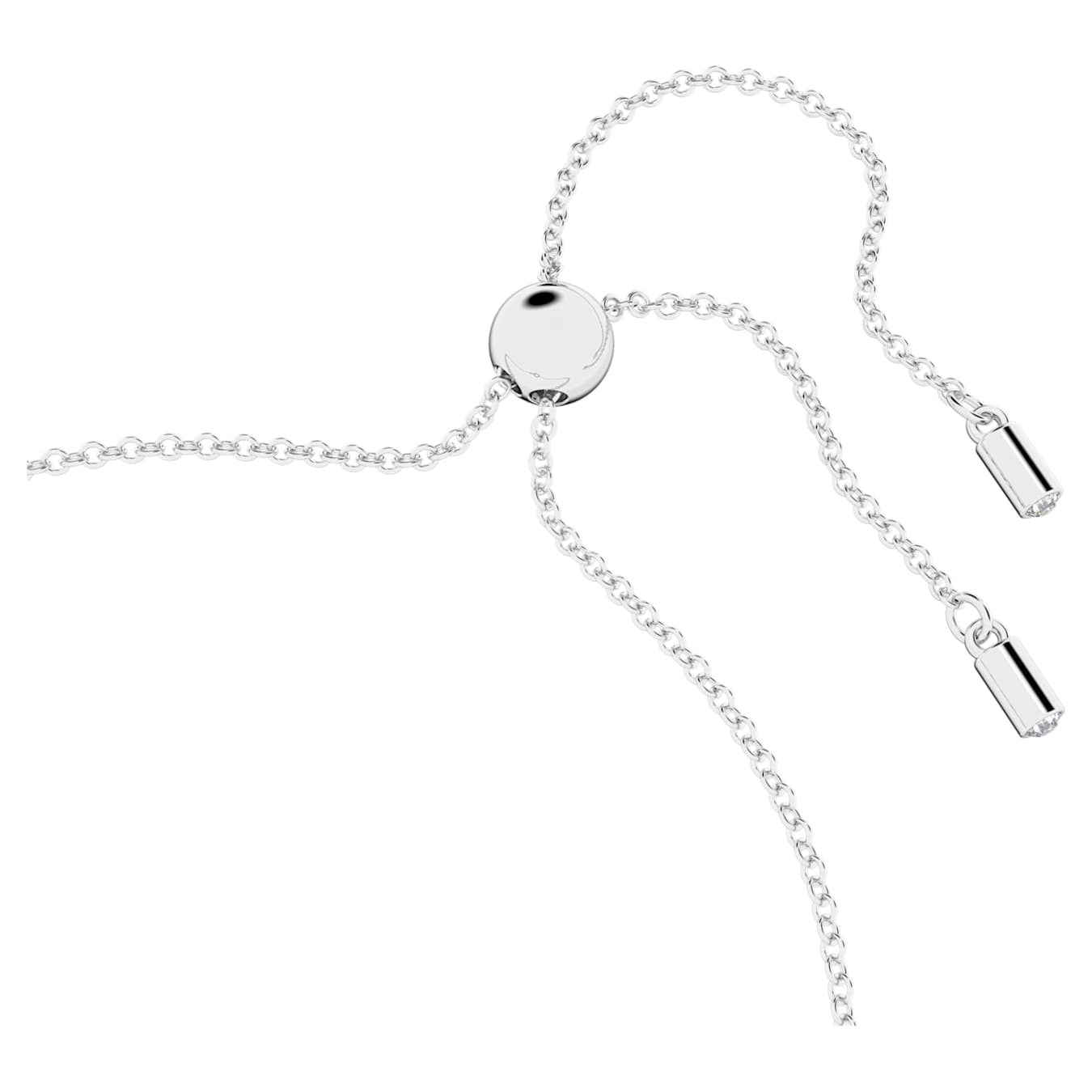 Pulsera Hyperbola Infinity y corazón, Blanca, Baño de rodio