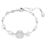 Pulsera Idyllia, Tallas mixtas, Copo de nieve, Blanca, Baño de rodio