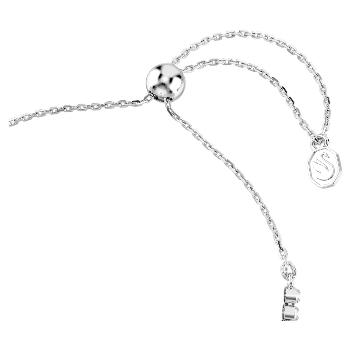 Pulsera Idyllia Tallas mixtas, Corazón con flecha, Blanca, Baño de rodio