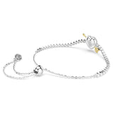 Pulsera Idyllia Tallas mixtas, Corazón con flecha, Blanca, Baño de rodio