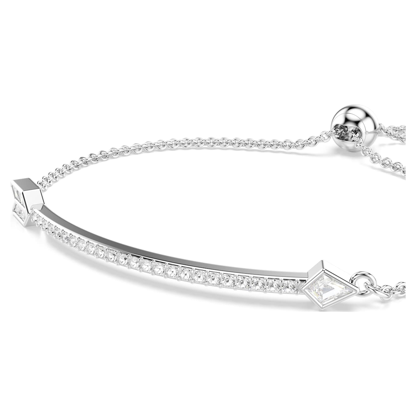 Pulsera Idyllia Tallas mixtas, Flecha, Blanca, Baño de rodio