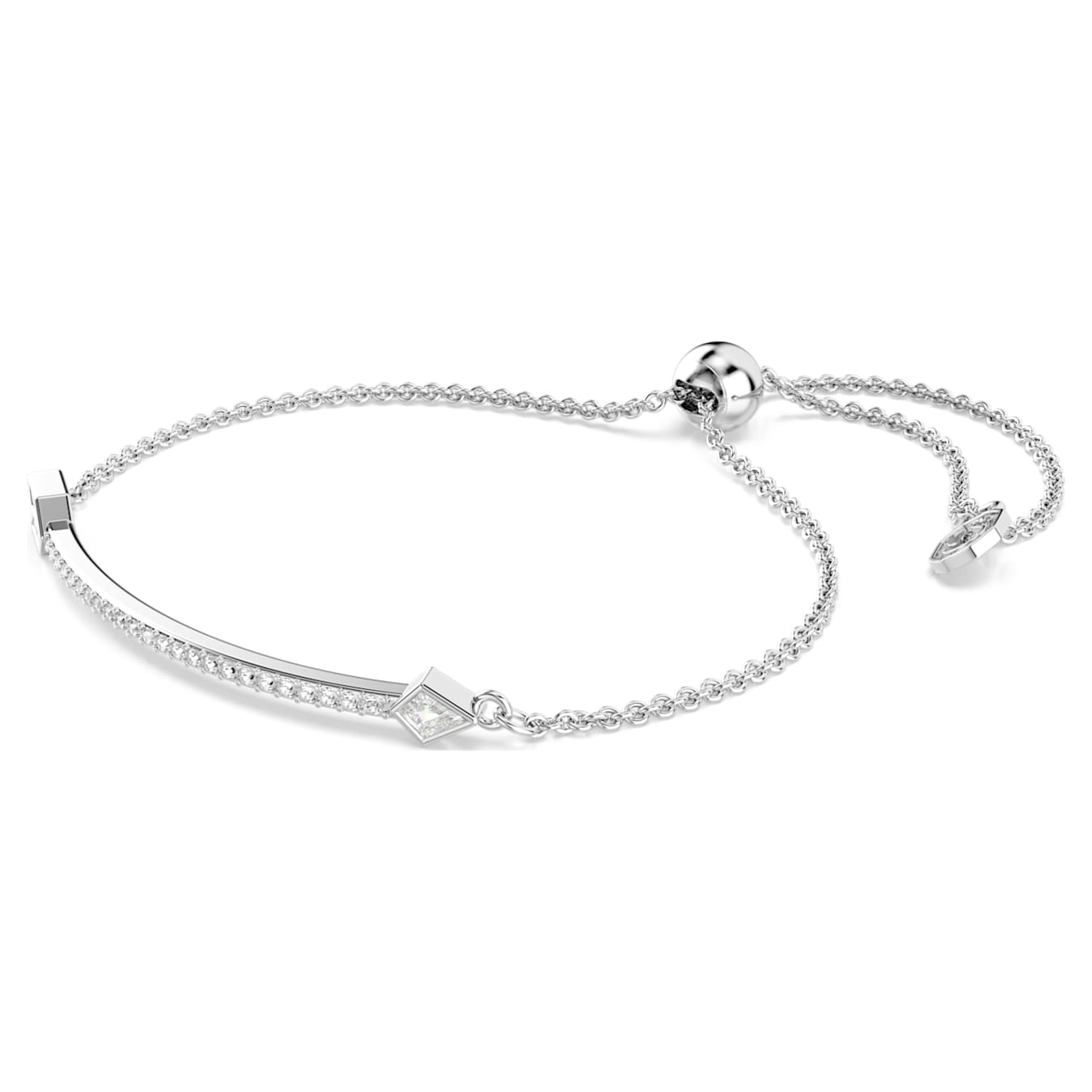 Pulsera Idyllia Tallas mixtas, Flecha, Blanca, Baño de rodio
