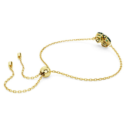 Pulsera Idyllia, Tallas mixtas, Trébol, Verde, Baño tono oro