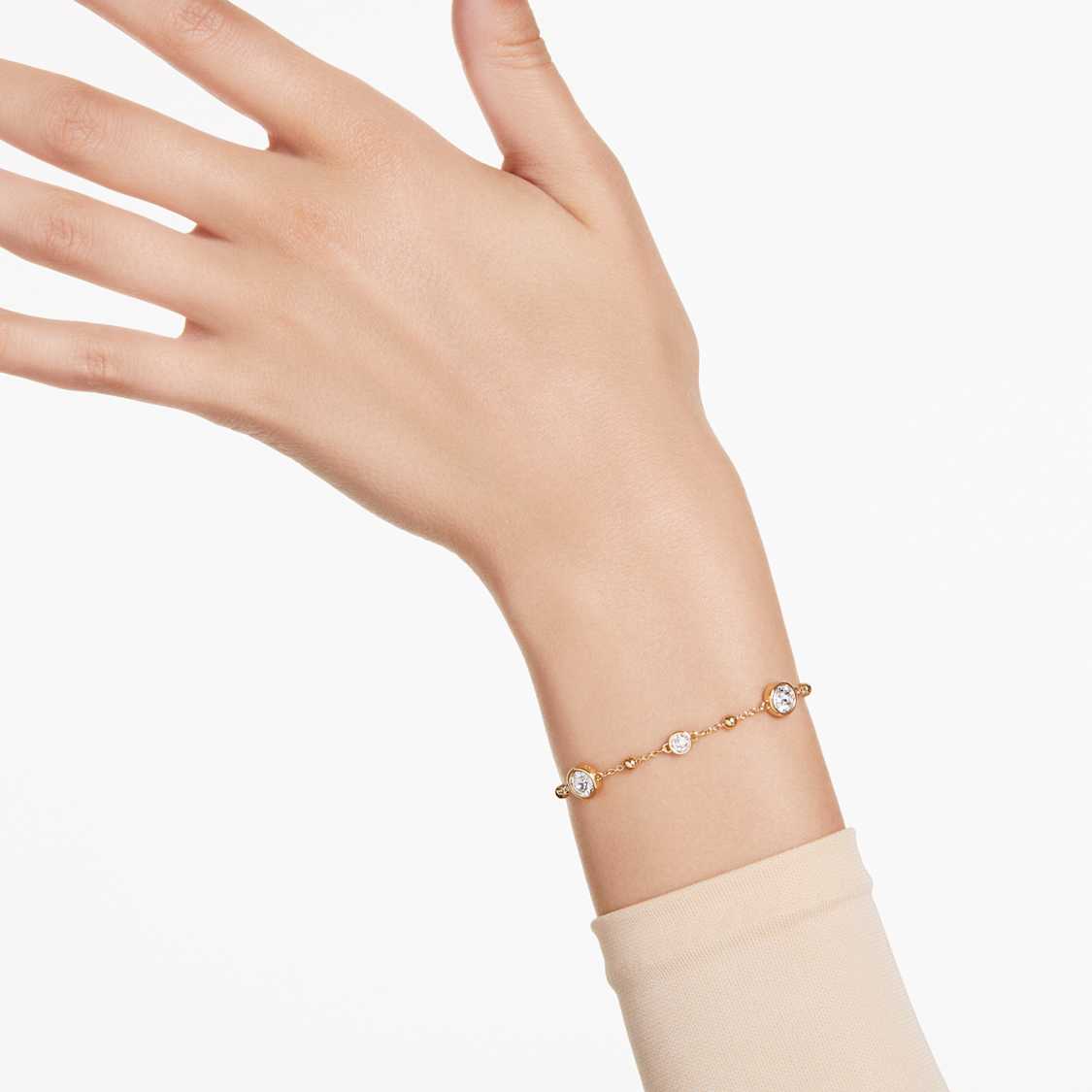 Pulsera Imber, Talla redonda, Blanca, Baño tono oro