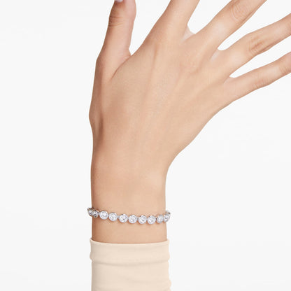Pulsera Imber Tennis, Talla redonda, Blanca, Baño de rodio