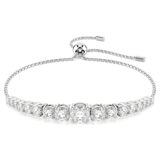 Pulsera Matrix Degradado de tallas redondas, Blanca, Baño de rodio