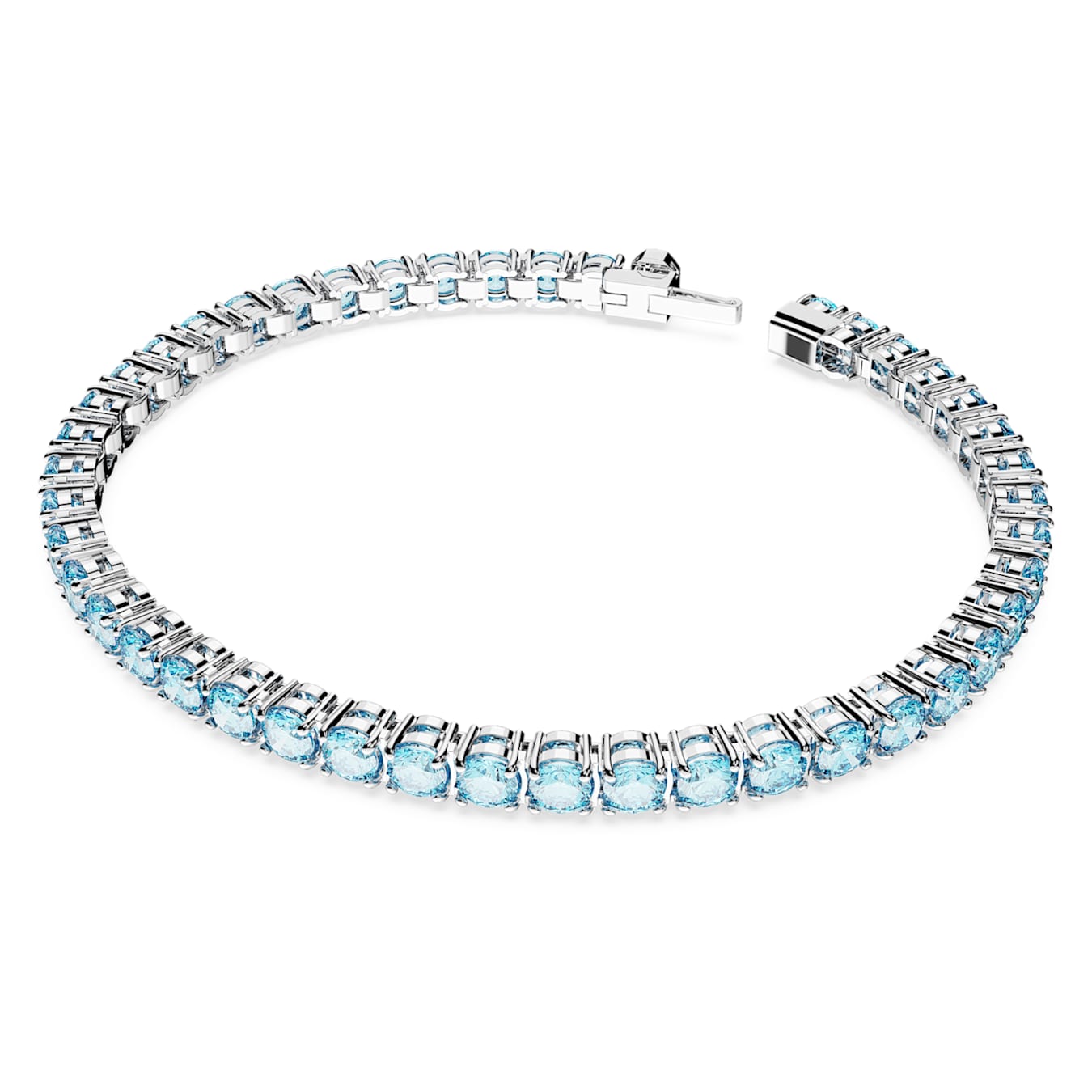 Pulsera Matrix Tennis Talla redonda, Azul, Baño de rodio