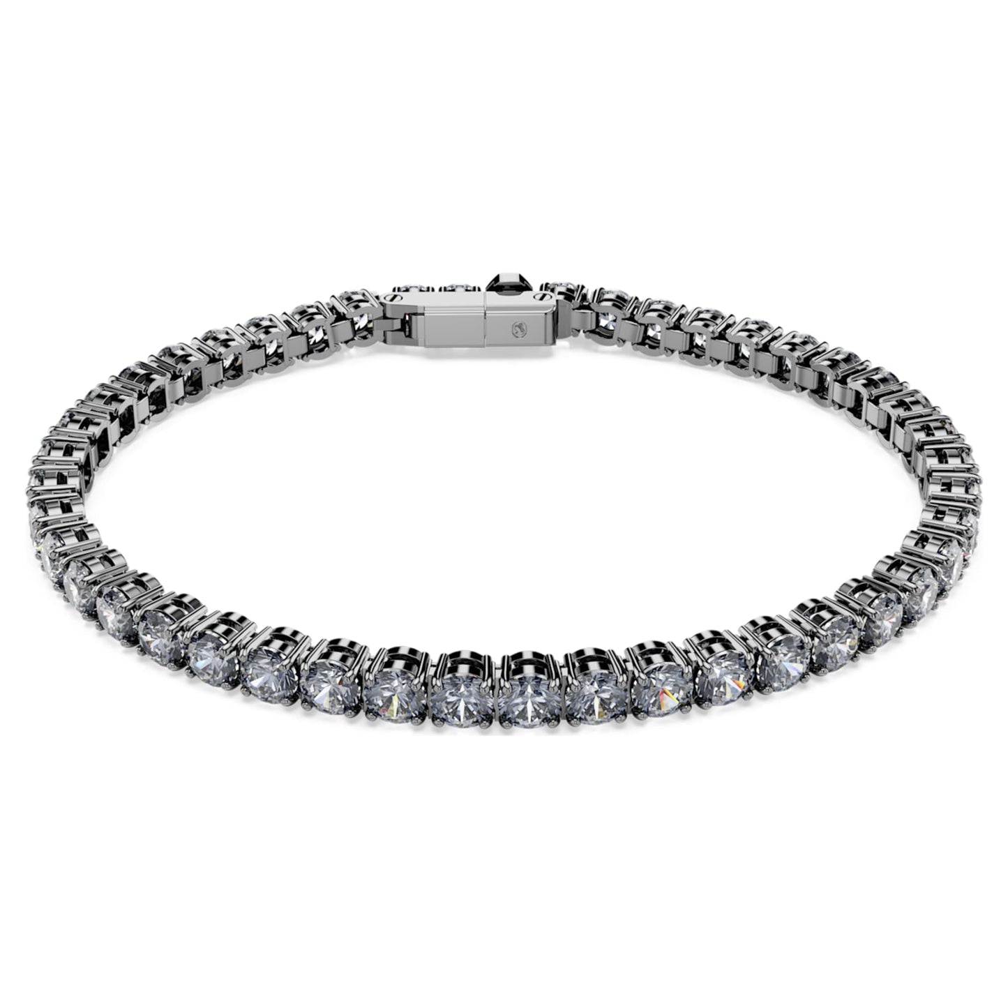 Pulsera Matrix Tennis, Talla redonda, Gris, Baño de rutenio