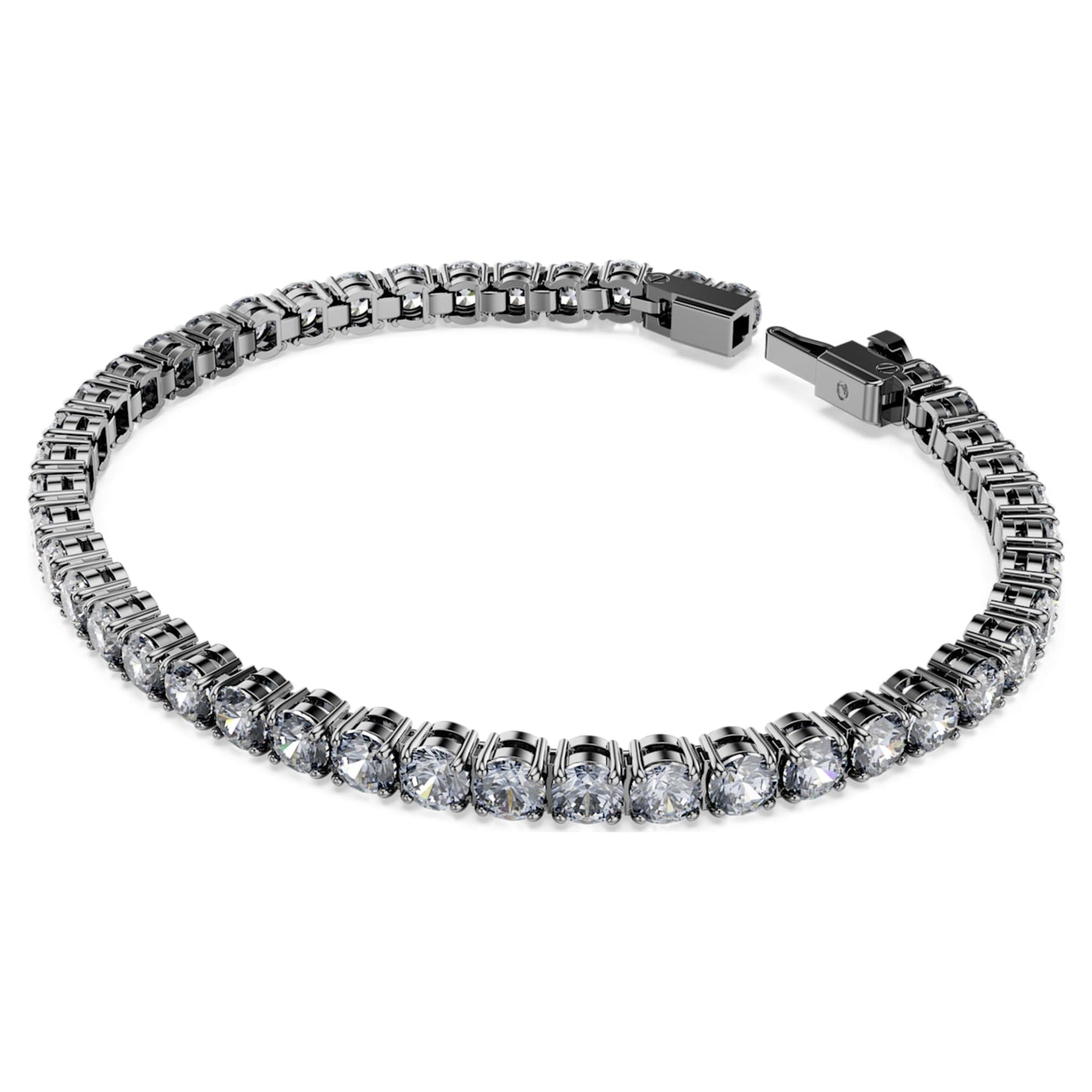 Pulsera Matrix Tennis, Talla redonda, Gris, Baño de rutenio
