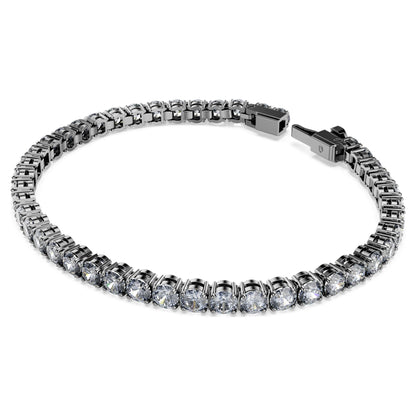 Pulsera Matrix Tennis, Talla redonda, Gris, Baño de rutenio
