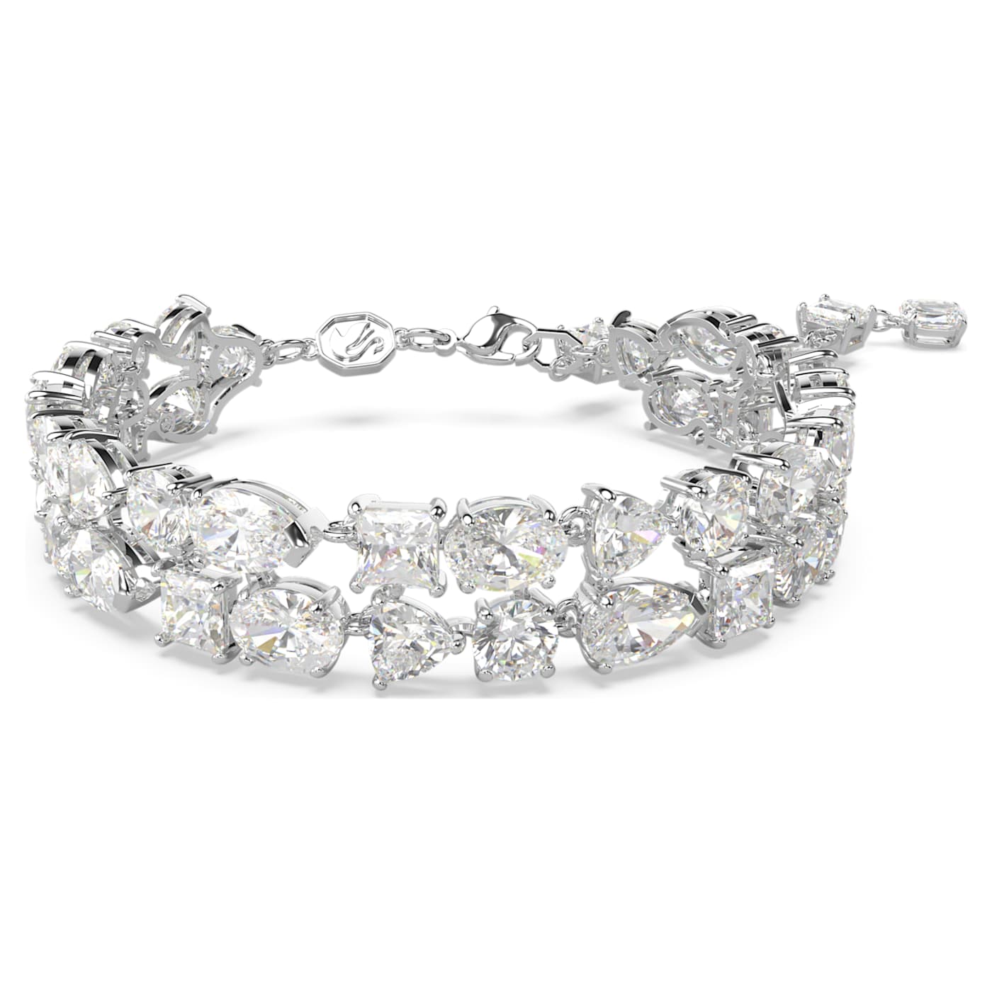 Pulsera Mesmera, Tallas mixtas, Blanca, Baño de rodio