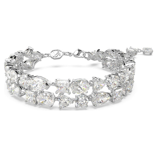 Pulsera Mesmera, Tallas mixtas, Blanca, Baño de rodio