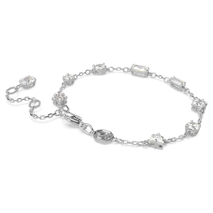 Pulsera Mesmera, Tallas mixtas, Diseño distribuido, Blanca, Baño de rodio