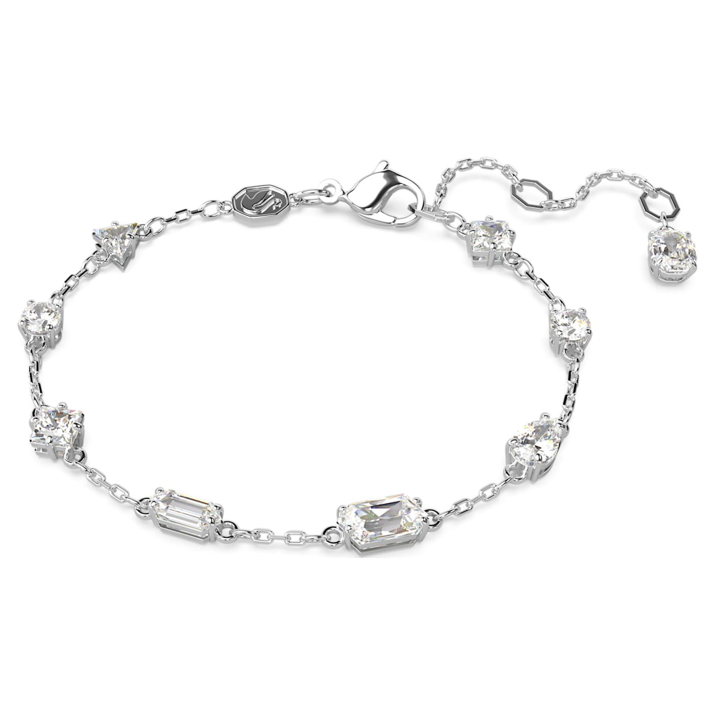 Pulsera Mesmera, Tallas mixtas, Diseño distribuido, Blanca, Baño de rodio