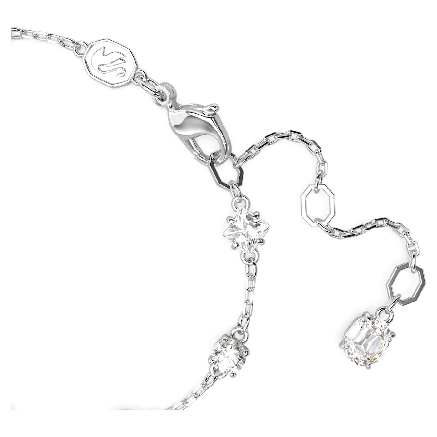 Pulsera Mesmera, Tallas mixtas, Diseño distribuido, Blanca, Baño de rodio