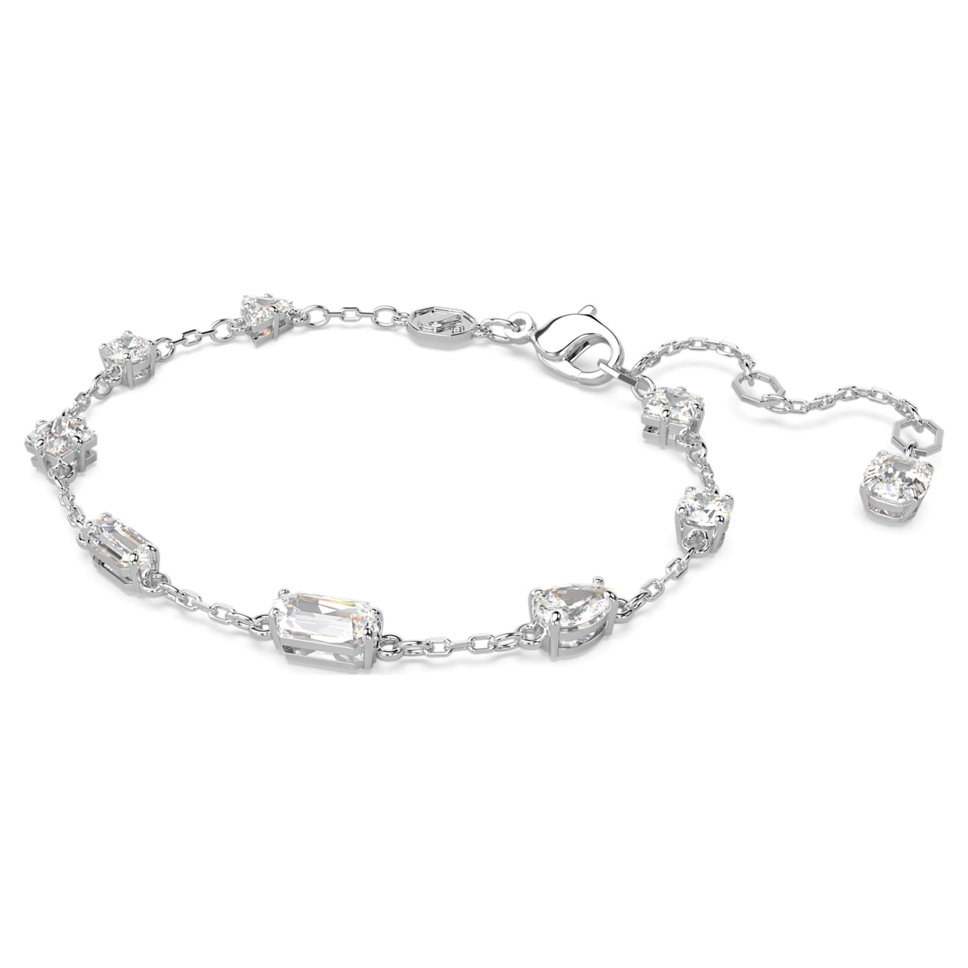 Pulsera Mesmera, Tallas mixtas, Diseño distribuido, Blanca, Baño de rodio