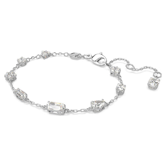 Pulsera Mesmera, Tallas mixtas, Diseño distribuido, Blanca, Baño de rodio