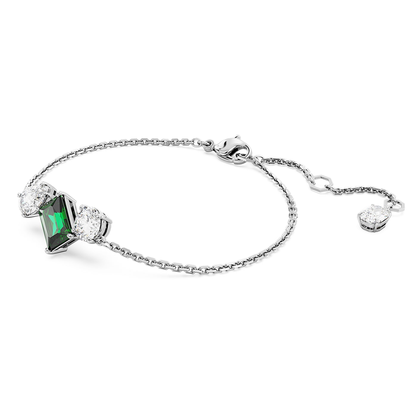 Pulsera Mesmera, Tallas mixtas, Verde, Baño de rodio