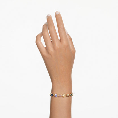 Pulsera Tennis Imber Tallas mixtas, Multicolor, Baño tono oro