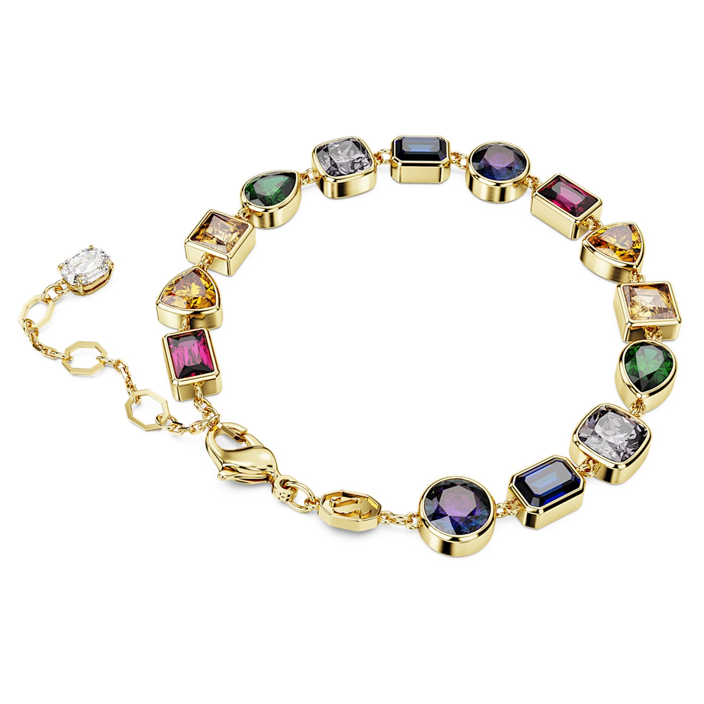 Pulsera Tennis Imber Tallas mixtas, Multicolor, Baño tono oro