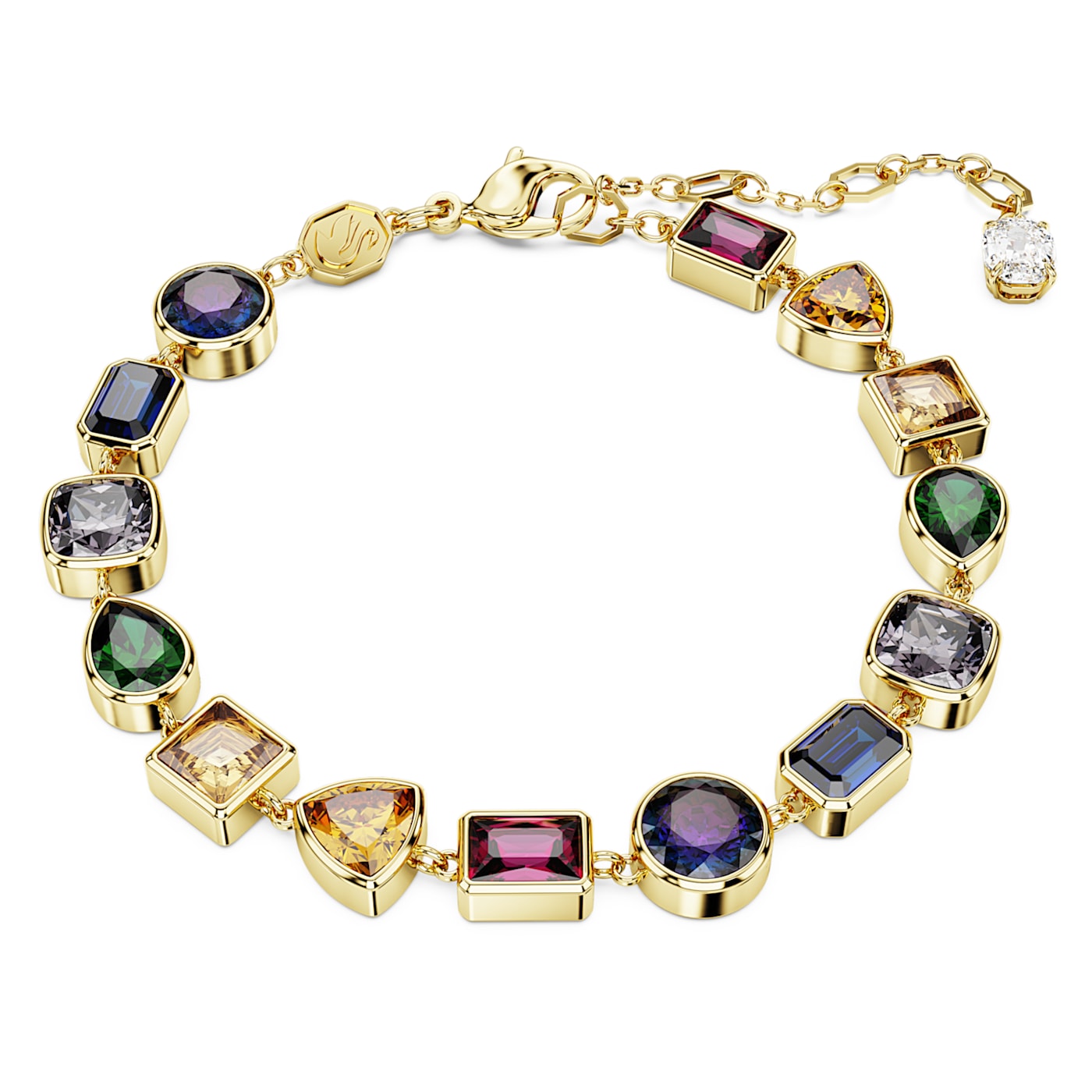 Pulsera Tennis Imber Tallas mixtas, Multicolor, Baño tono oro