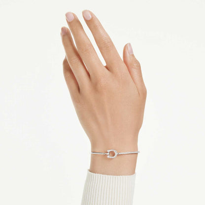 Pulsera Symbolica Pavé, Herradura, Blanca, Baño de rodio