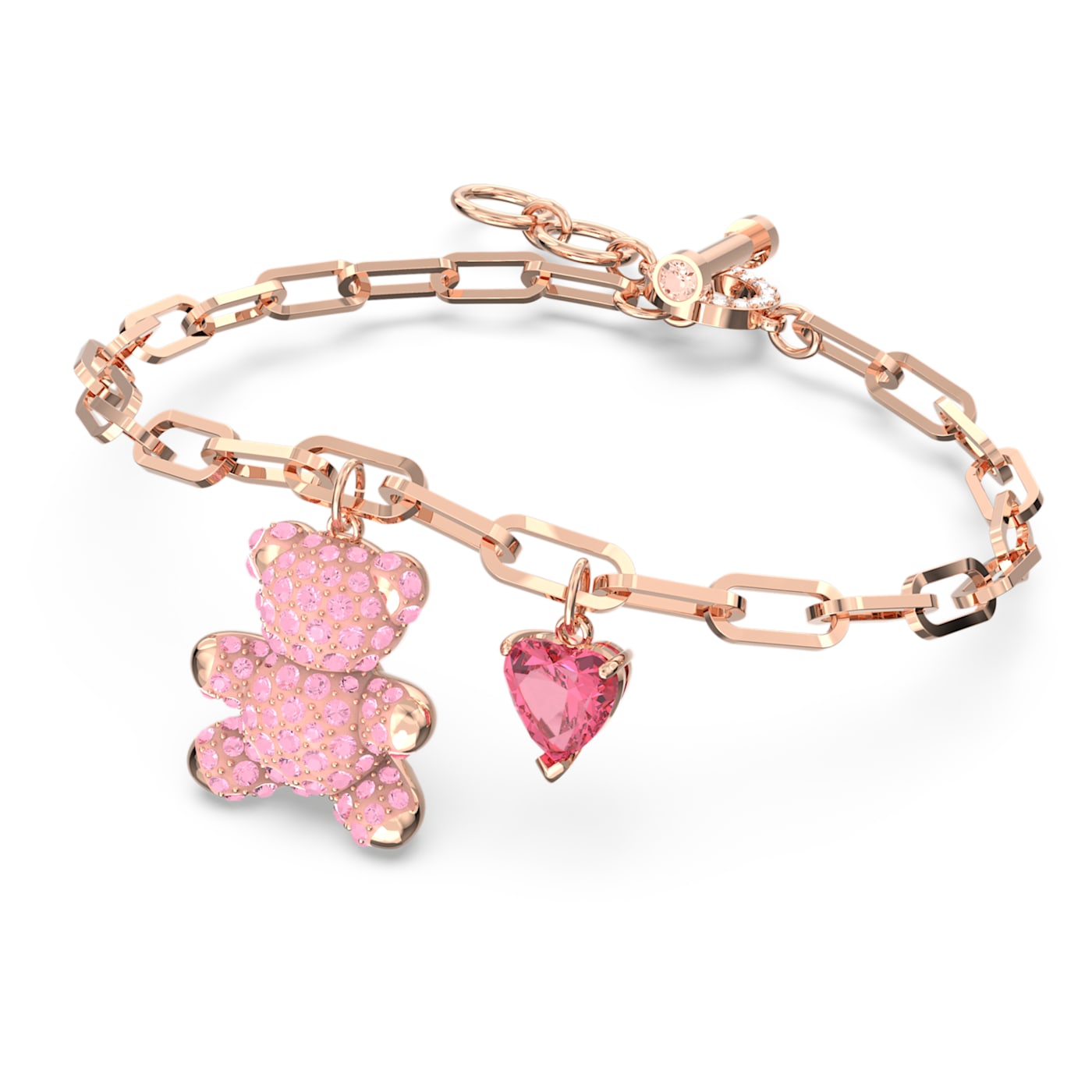 Pulsera Teddy Oso, Rosa, Baño tono oro rosa