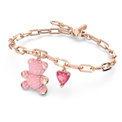 Pulsera Teddy Oso, Rosa, Baño tono oro rosa