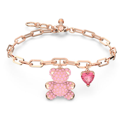 Pulsera Teddy Oso, Rosa, Baño tono oro rosa