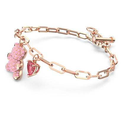 Pulsera Teddy Oso, Rosa, Baño tono oro rosa