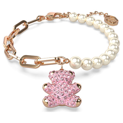 Pulsera Teddy, Oso, Rosa, Baño tono oro rosa