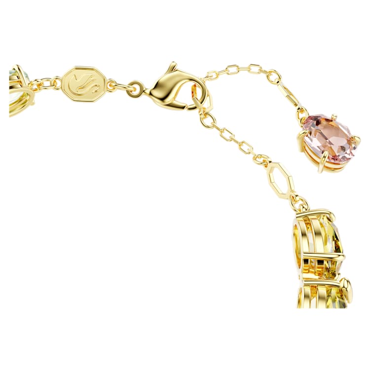 Pulsera Tennis Gema Tallas mixtas, Multicolor, Baño tono oro