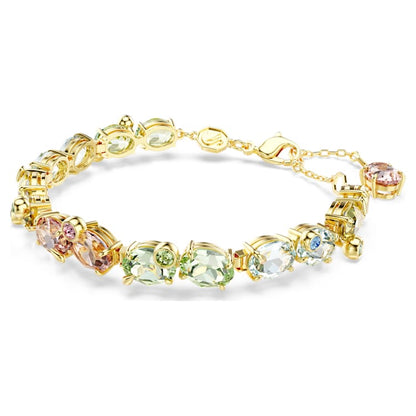 Pulsera Tennis Gema Tallas mixtas, Multicolor, Baño tono oro