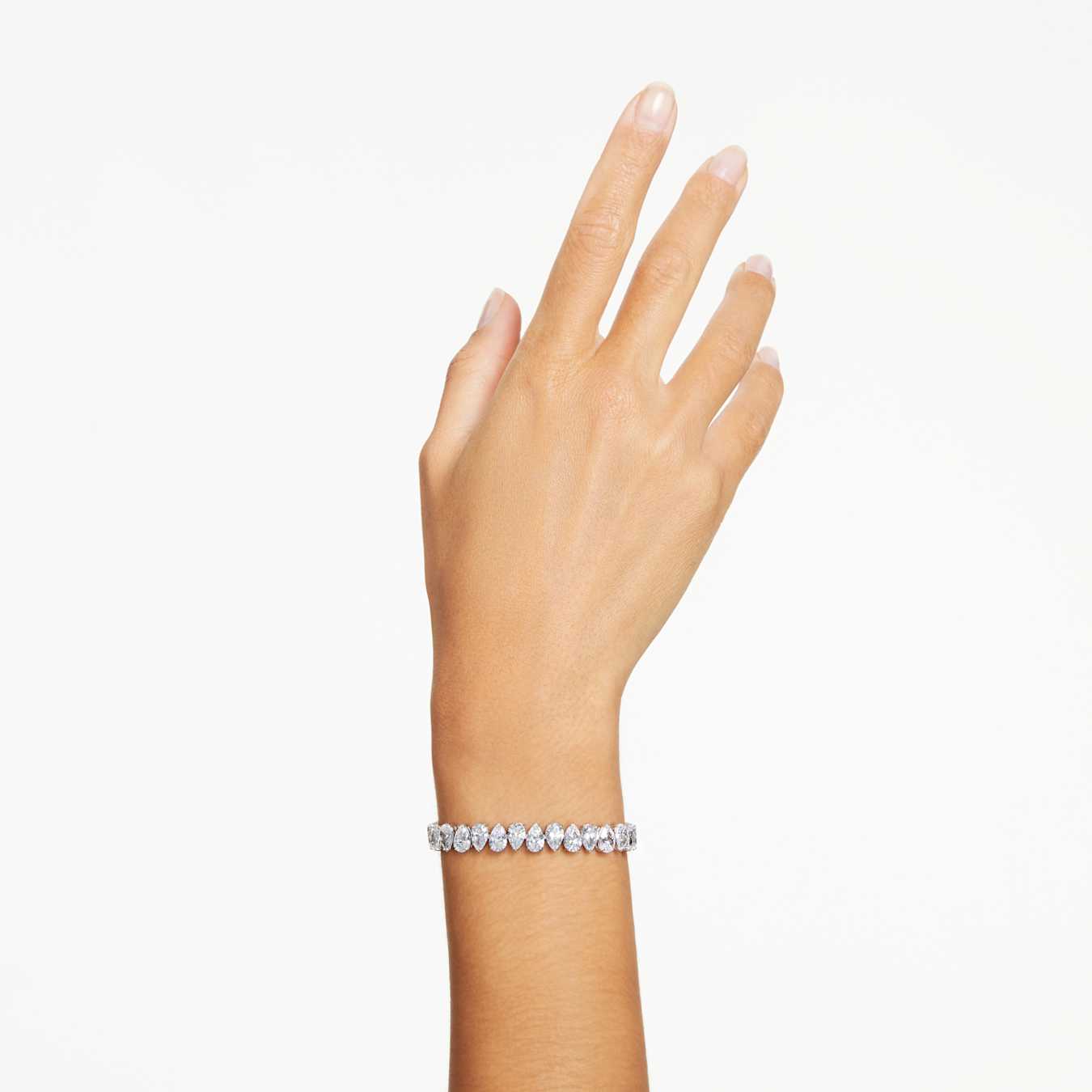 Pulsera Tennis Matrix Talla pera, Blanca, Baño de rodio