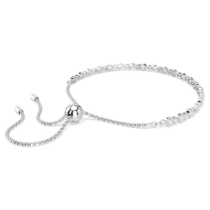 Pulsera Tennis Matrix Tallas redondas combinadas, Blanca, Baño de rodio