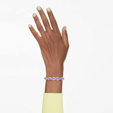 Pulsera Tennis Millenia Talla octogonal, Morada, Baño tono oro