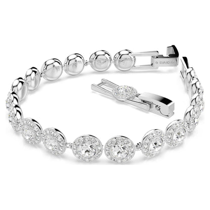 Pulsera Tennis Una Angelic Talla redonda, Blanca, Baño de rodio