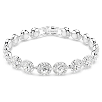 Pulsera Tennis Una Angelic Talla redonda, Blanca, Baño de rodio